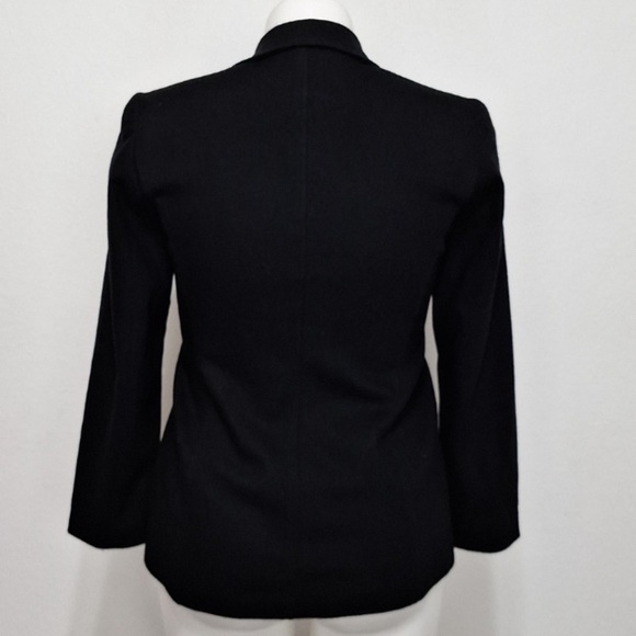 Vintage Leslie Stuart New York Black Minimalist Wool Blend Made in USA Jacket 8P - Picture 5 of 10